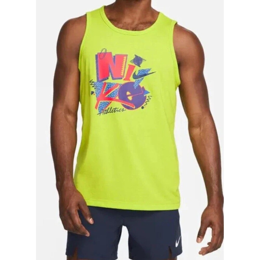 Nike Men's Green/Multi Dri-FIT Graphic Training Tank (DM6261-321)   Size L